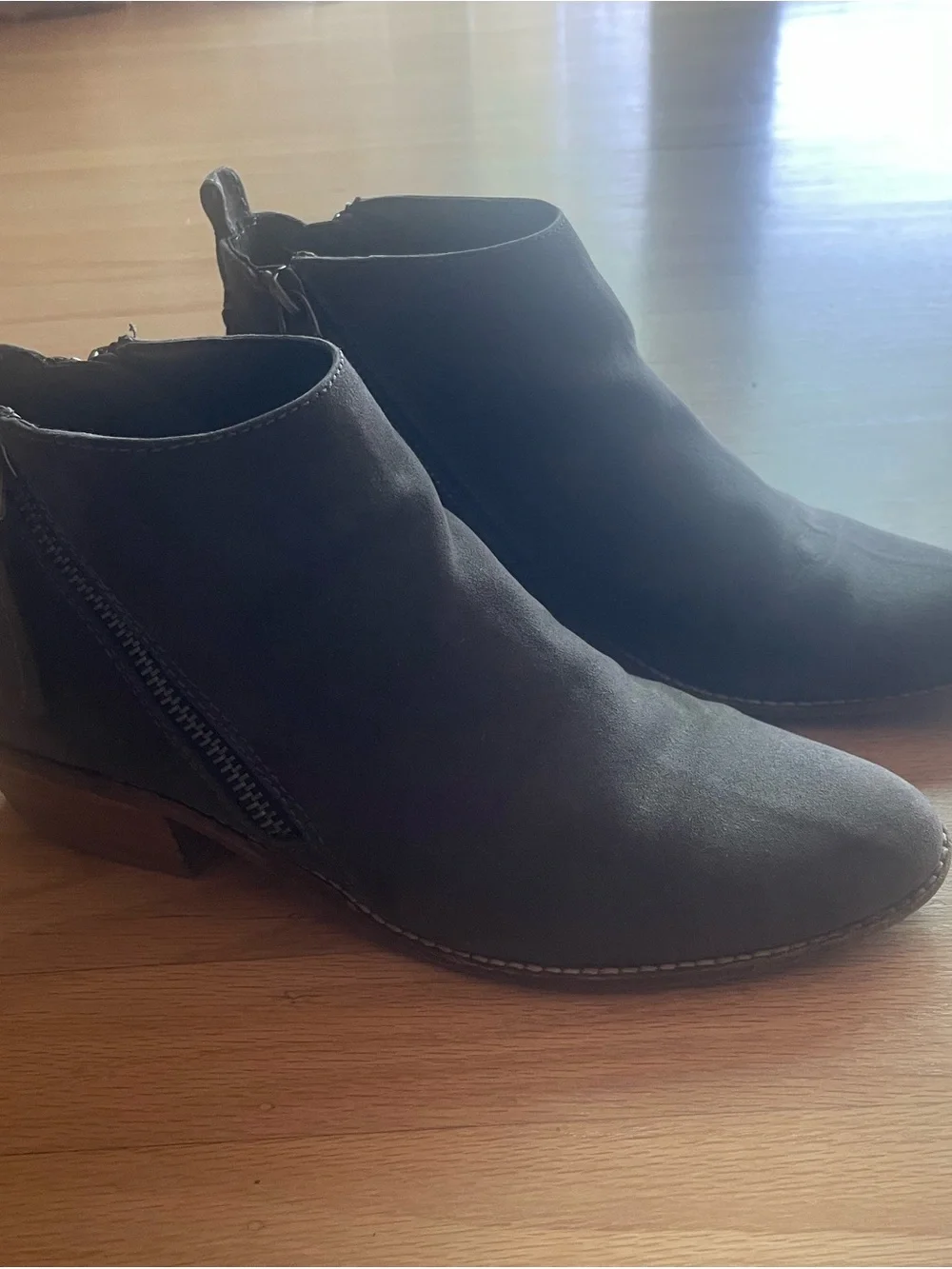 DV by Dolce Vita Black Suede Ankle Booties with Side Zip